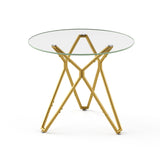 35.4-Inch Round Tempered Glass Dining Table