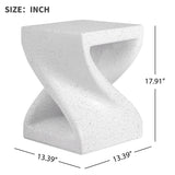 Modern Twisted-Base Terrazzo-Speckled MGO Side Table