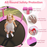60-Inch Kids Trampoline with Adjustable Gymnastics Bar
