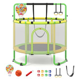60-Inch Kids Trampoline with Adjustable Gymnastics Bar