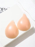 MakeMeChic Women's 1 Pair Invisible Pasties Push Up No Show Adhesive Bras with Halter Clear Strap