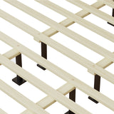 Solid Wood Platform California King Bed With Rattan
