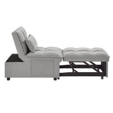 4 in 1 Multi-Function Single Sofa Bed with Adjustable Backrest - Gray