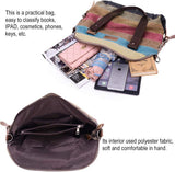 Canvas Handbag Multi-Color Striped Lattice Cross Body Shoulder Purse Bag Tote-Handbag for Women | Striped