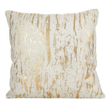Fennco Styles Distressed Metallic Foil Design Cotton Throw Pillow - Gold Throw Pillow for Couch, Living Room and Bedroom Décor