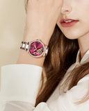 OLEVS Watches for Women Automatic Mechanical Self Winding Rose Gold Ladies Watch Diamond Dress Ceramic Bracelet Waterproof Female Wrist Watch