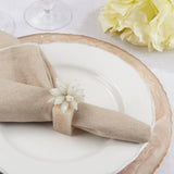 Fennco Styles Beaded Enchanted Bloom Resin Napkin Rings, Set of 4