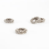 Fennco Styles Petite Bell Napkin Rings, Set of 4 - Silver Jingle Bell Wreath Napkin Holders for Dining Room, Banquets, Family Gatherings, Holidays and Special Occasions