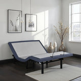 Queen Adjustable Bed Base with Vibration Modes and USB Ports - Steel Finish