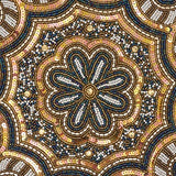 Fennco Style Hand Beaded Elegant Floral Placemat 14" Round, 1-Piece - Gold Table Mat for Banquets, Christmas, Special Events and Home Décor