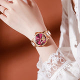 OLEVS Watches for Women Automatic Mechanical Self Winding Rose Gold Ladies Watch Diamond Dress Ceramic Bracelet Waterproof Female Wrist Watch