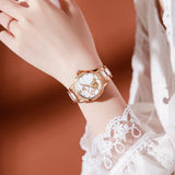 OLEVS Watches for Women Automatic Mechanical Self Winding Rose Gold Ladies Watch Diamond Dress Ceramic Bracelet Waterproof Female Wrist Watch