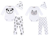 stylesilove Baby Cute Animal Print Cotton Overalls Romper, Pants and Hat 3-Piece