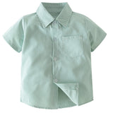 stylesilove Toddler Boys Classic Button Down Shirt and Shorts, Suspenders, Bowtie 4pcs Gentleman Suit Cotton Overalls Outfit