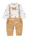 stylesilove Newborn Infant Toddler Sailor Boat Print Faux Suspender Formal Wear Baby Boy Romper
