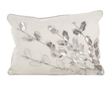 Fennco Styles Metallic Poinsettia Branch Holiday Filled Throw Pillow 12" W x 18" L