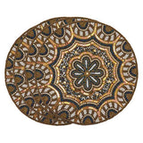 Fennco Style Hand Beaded Elegant Floral Placemat 14" Round, 1-Piece - Gold Table Mat for Banquets, Christmas, Special Events and Home Décor