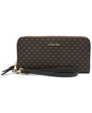 Calvin Klein Women's Key Item Saffiano Continental Zip Around Wallet With Wristlet Strap