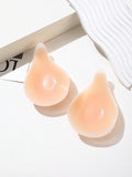 MakeMeChic Women's 1 Pair Invisible Pasties Push Up No Show Adhesive Bras with Halter Clear Strap