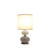 24" Chrome Filigree Cage Table Lamp with Acrylic Beads - Silver
