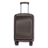 ABS Spinner Wheel Luggage Set with Cosmetic Case - Brown