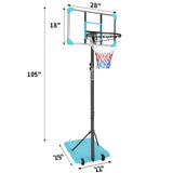 Kids Basketball Hoop Adjustable 5.6-7ft with Wheels