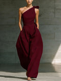Women's Sleeveless Halter Neck Cinched Waist Slim Jumpsuit – 6 Colors S–2XL
