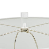 Sculpted Marble & Crystal Cylinder Table Lamp