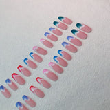 Fake Nails Multicolored Wave Pattern