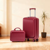 ABS Spinner Wheel Luggage Set with Combination Lock - Red