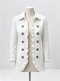 Floral Embroidered Ruffle Trim Double-Breasted Boho Cardigans