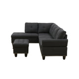 Reversible L-Shaped Sectional Couch with Storage Ottoman