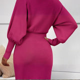 Women’s Lantern Sleeve Bodycon Dress