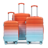 3-Piece Spinner Wheel Luggage Set with Silent Wheels - Blue Red