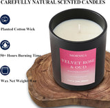 Scented Candles, Rose & Oud Aromatherapy Candles for Home Scented, Natural Soy Wax Candles, 8Oz Long Lasting Candle for Men & Women, Jar Candles for Birthday & Holiday