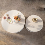 White Round Storage Table Set