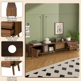Modern Rattan Doors TV Stand for TVs up to 85 Inches