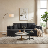 106 Inch 2-Piece Fabric Cloud Curved Sectional Corduroy Sofa