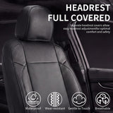 Umbrauto Seat Covers for Toyota Tacoma 2016-2023 Double & Crew Cab,Nappa Leather, 3D Laser-Scan Custom Fit, Waterproof, Easy-Clean, Full Coverage, Airbag Compatible, Pet & Scratch Protection