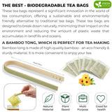Moringa Leaf Tea Bags, 100% Natural & Pure from Moringa Leaves. Loose Leaf Moringa Herbal Tea. Moringa Leaf Tea. No Sugar, No Caffeine, No Gluten, Vegan