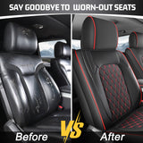 Umbrauto Leather Seat Covers for Silverado/Sierra, Waterproof Custom Full Set Seatcovers for Chevy Silverado/GMC Sierra 2007-2013 & 2019-2026 1500, 2020-2026 2500HD 3500HD Crew/Double/Extended Cab