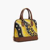 Golden Glam Leopard Rhinestone Dome Handbag