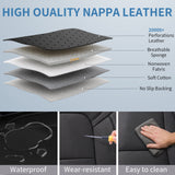 Umbrauto Car Seat Covers for Dodge RAM, Premium Nappa Waterproof Leather Seat Cushion Fits 2009-2026 RAM 1500/2500/3500 Crew Quad Mega Cab with Flat Bench,Full Set, Black