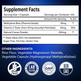 Methylene Blue Capsules - Natural Cacao and Vitamin C Ester for Added Support, Cognitive-Supplement
