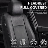 Umbrauto Car Seat Covers for Toyota Tacoma 2005-2015 Double & Crew Cab,Nappa Leather, 3D Laser-Scan Custom Fit, Waterproof, Easy-Clean, Full Coverage, Airbag Compatible, Pet & Scratch Protection