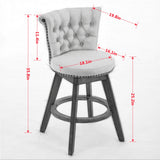 26" Counter Height Bar Stools with 360° Swivel - Gray