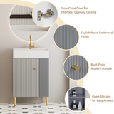 21.6" Open-Shelving Vanity with Ceramic Sink