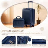 ABS Spinner Luggage Set with Combination Lock - Navy