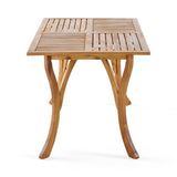 Outdoor 7 Piece Patio Rustic Acacia Wood Dining Set