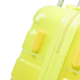 2-Piece Polycarbonate Spinner Wheel Luggage Set with Lock - Green & Yellow